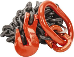 Pewag - 10' Long x 10" Wide, 8,800 Lb Basket Capacity, 8,800 Lb Vertical Capacity, Alloy Steel Web Sling - SOG Chain Sling, 3/8" Diam Chain, Self-Colored, with Grab Hook & Master Link - USA Tool & Supply