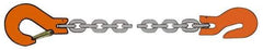 Pewag - 10' Long x 10" Wide, 8,800 Lb Basket Capacity, 8,800 Lb Vertical Capacity, Alloy Steel Web Sling - SSG Chain Sling, 3/8" Diam Chain, Self-Colored, with Grab Hook & Sling Hook - USA Tool & Supply