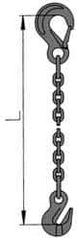 Pewag - 10' Long, 17,900 Lb Basket Capacity, 17,900 Lb Vertical Capacity, 1 Ply, Alloy Steel Web Sling - 17,900 Lb Choker Capacity, SSG Chain Sling, 1/2" Diam Chain, Blue, with Grab Hook & Sling Hook - USA Tool & Supply