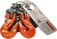 Pewag - 5' Long x 10" Wide, 2,700 Lb Basket Capacity, 2,700 Lb Vertical Capacity, Alloy Steel Web Sling - SGG Chain Sling, 7/32" Diam Chain, Self-Colored, with 2 Grab Hooks - USA Tool & Supply