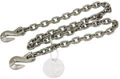 Pewag - 5' Long x 10" Wide, 15,000 Lb Basket Capacity, 15,000 Lb Vertical Capacity, Alloy Steel Web Sling - SGG Chain Sling, 1/2" Diam Chain, Self-Colored, with 2 Grab Hooks - USA Tool & Supply