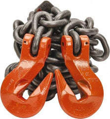 Pewag - 10' Long x 10" Wide, 15,000 Lb Basket Capacity, 15,000 Lb Vertical Capacity, Alloy Steel Web Sling - SGG Chain Sling, 1/2" Diam Chain, Self-Colored, with 2 Grab Hooks - USA Tool & Supply