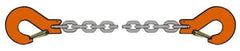 Pewag - 10' Long x 10" Wide, 4,300 Lb Basket Capacity, 4,300 Lb Vertical Capacity, Alloy Steel Web Sling - SSS Chain Sling, 9/32" Diam Chain, Self-Colored, with 2 Sling Hooks - USA Tool & Supply
