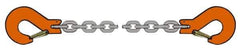 Pewag - 10' Long x 10" Wide, 2,700 Lb Basket Capacity, 2,700 Lb Vertical Capacity, Alloy Steel Web Sling - SSS Chain Sling, 7/32" Diam Chain, Self-Colored, with 2 Sling Hooks - USA Tool & Supply