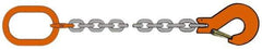 Pewag - 5' Long x 10" Wide, 4,300 Lb Basket Capacity, 4,300 Lb Vertical Capacity, Alloy Steel Web Sling - SOS Chain Sling, 9/32" Diam Chain, Self-Colored, with Sling Hook & Master Link - USA Tool & Supply