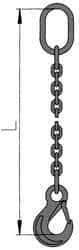 Pewag - 10' Long, 17,900 Lb Basket Capacity, 17,900 Lb Vertical Capacity, 1 Ply, Alloy Steel Web Sling - 17,900 Lb Choker Capacity, SOS Chain Sling, 1/2" Diam Chain, Blue, with Sling Hook & Master Link - USA Tool & Supply