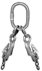 Pewag - 5' Long x 10" Wide, 8,800 Lb Basket Capacity, 8,800 Lb Vertical Capacity, Alloy Steel Web Sling - SOS Chain Sling, 3/8" Diam Chain, Self-Colored, with Sling Hook, Master Link & Shortening Hook - USA Tool & Supply