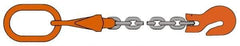 Pewag - 5' Long x 10" Wide, 4,300 Lb Basket Capacity, 4,300 Lb Vertical Capacity, Alloy Steel Web Sling - SOG Chain Sling, 9/32" Diam Chain, Self-Colored, with Grab Hook, Master Link & Shortening Hook - USA Tool & Supply