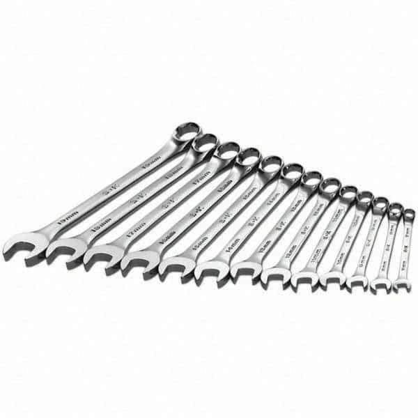 SK - 13 Piece, Combination Wrench Set - Metric System of Measurement, Chrome Finish - USA Tool & Supply