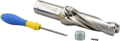 Iscar - 3-3/4" Max Drill Depth, 3xD, 1-1/4" Diam, Indexable Insert Drill - 1-1/4" Shank Diam, Straight Shank - USA Tool & Supply
