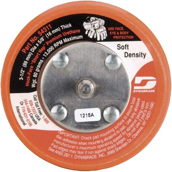 Dynabrade - 3-1/2" Diam Hook & Loop Disc Backing Pad - Soft Density, 13,000 RPM - USA Tool & Supply
