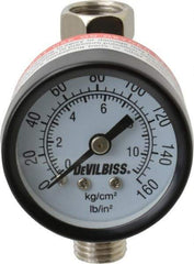 DeVilbiss - Paint Sprayer Air Valve - Gun Mounted Air Adjusting Valve with Gauge, Compatible with Spray Guns - USA Tool & Supply