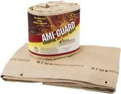 Auburn Mfr - 8' High x 6' Wide x 0.04" Thick Silica Welding Curtain - Tan, Grommet - USA Tool & Supply