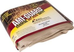 Auburn Mfr - 6' High x 6' Wide x 0.04" Thick Silica Welding Curtain - Tan, Grommet - USA Tool & Supply