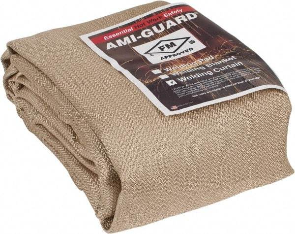 Auburn Mfr - 10' High x 6' Wide x 0.04" Thick Silica Welding Curtain - Tan, Grommet - USA Tool & Supply