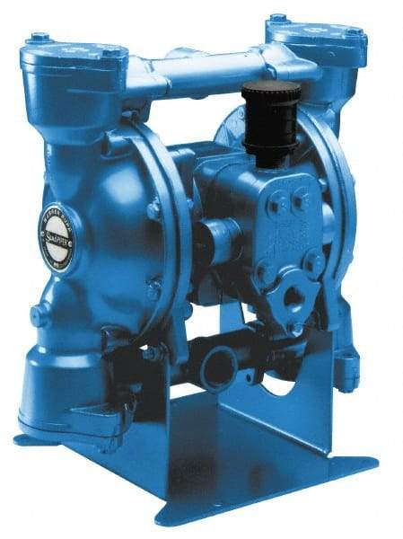 SandPIPER - 1" NPT, Metallic, Air Operated Diaphragm Pump - Santoprene Diaphragm, Stainless Steel Housing - USA Tool & Supply