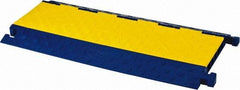 Hubbell Wiring Device-Kellems - 5 Channel, T-Shaped, Drop Over Cable Ramp - 36 Inch Long x 17-1/2 Inch Wide x 1.95 Inch High, Yellow and Blue - USA Tool & Supply