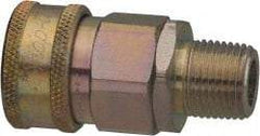 Parker - 1 Thread Stainless Steel Hydraulic Hose MPT Fitting - 2,000 psi - USA Tool & Supply