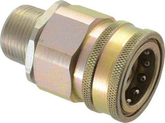Parker - 1 Thread Steel Hydraulic Hose MPT Fitting - 2,000 psi - USA Tool & Supply