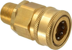 Parker - 1/2 Thread Brass Hydraulic Hose MPT Fitting - 2,000 psi - USA Tool & Supply