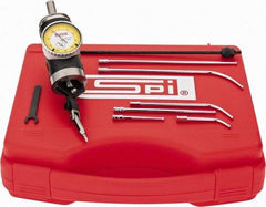 SPI - 9 Piece, 0" to 1/4" Measuring Range, 1.6" Dial Diam, 0-50 Dial Reading, White Dial Test Indicator Kit - 0.005mm Accuracy, 2, 4 & 6" Contact Point Length, 1/8" Ball Diam, 0.0005" Dial Graduation - USA Tool & Supply