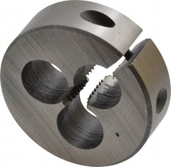 Interstate - 1/4-20 UNC Thread, 1-1/2" Outside Diam High Speed Steel Round Die - Right Hand Thread, Adjustable - Exact Industrial Supply