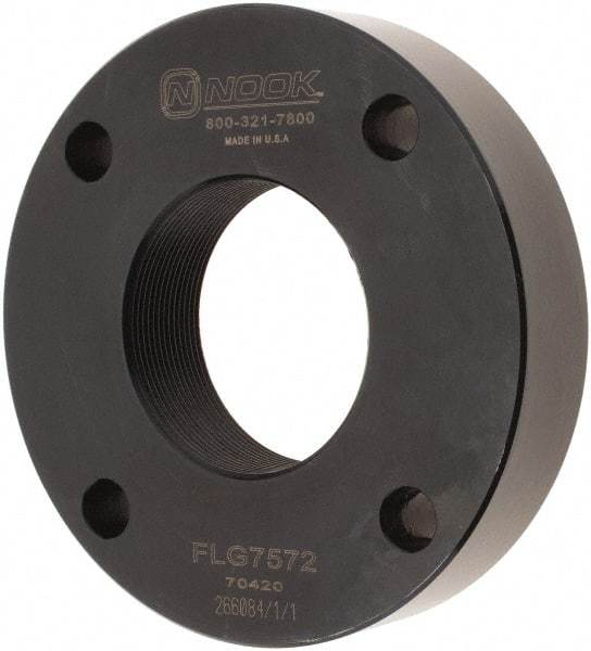Nook Industries - 4.2" Flange OD x 0.83" Thickness Precision Acme Mounting Flange - For 1-1/4 & 1-1/2" Bars, 4 Mounting Holes, Steel - USA Tool & Supply