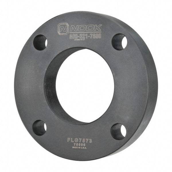 Nook Industries - 4.94" Flange OD x 0.9" Thickness Precision Acme Mounting Flange - For 2-4 Bars, 4 Mounting Holes, Steel - USA Tool & Supply