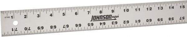 Johnson Level & Tool - 72" Long, 1/8, 1/16" Graduation, Aluminum Rule - English Graduation Style, Gray, Anodized Finish - USA Tool & Supply