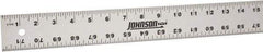 Johnson Level & Tool - 72" Long, 1/8, 1/16" Graduation, Aluminum Rule - English Graduation Style, Gray, Anodized Finish - USA Tool & Supply