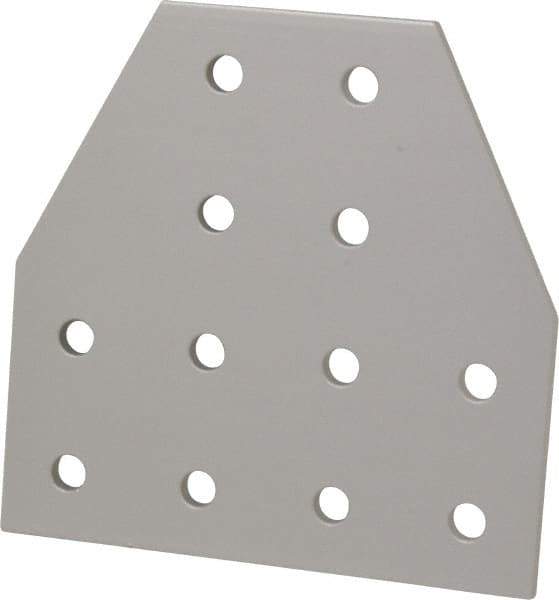 80/20 Inc. - 4" Wide, 4" High, Open Shelving 12 Hole Tee Plate - Aluminum, Use with Series 10 & Bolt Kit 3393 - USA Tool & Supply