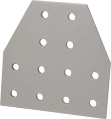 80/20 Inc. - 4" Wide, 4" High, Open Shelving 12 Hole Tee Plate - Aluminum, Use with Series 10 & Bolt Kit 3393 - USA Tool & Supply