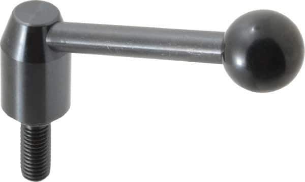 J.W. Winco - 1/2-13, Steel Threaded Stud Adjustable Clamping Handle - 4.33" OAL, 1.91" High - USA Tool & Supply