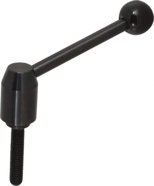 J.W. Winco - 1/2-13, Steel Threaded Stud Adjustable Clamping Handle - 4.88" OAL, 2.17" High - USA Tool & Supply