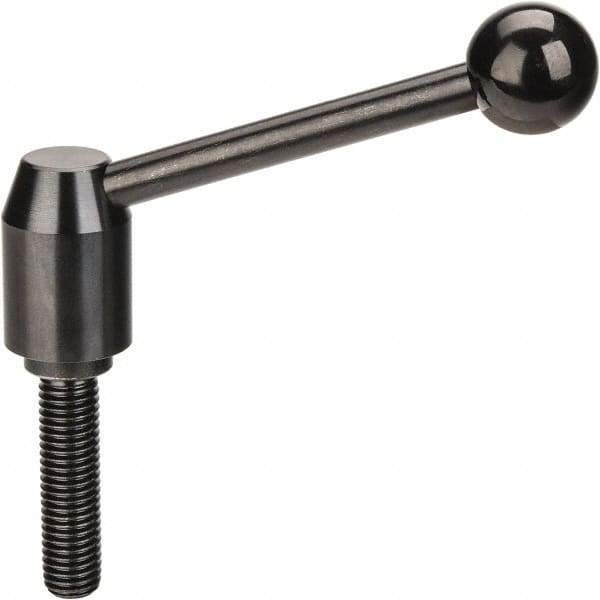 J.W. Winco - 5/8-11, Steel Threaded Stud Adjustable Clamping Handle - 4.88" OAL, 2.17" High - USA Tool & Supply