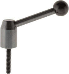 J.W. Winco - M6 x 1.0, 13.5mm Hub Diam, Steel Threaded Stud Adjustable Clamping Handle - 70mm OAL, 33.5mm High - USA Tool & Supply