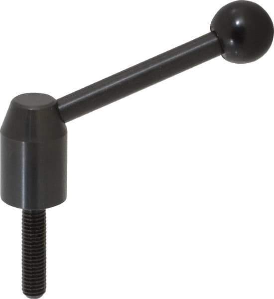 J.W. Winco - M8 x 1.25, 13.5mm Hub Diam, Steel Threaded Stud Adjustable Clamping Handle - 70mm OAL, 33.5mm High - USA Tool & Supply