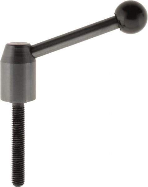 J.W. Winco - M8 x 1.25, 13.5mm Hub Diam, Steel Threaded Stud Adjustable Clamping Handle - 70mm OAL, 33.5mm High - USA Tool & Supply