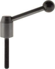 J.W. Winco - M8 x 1.25, 13.5mm Hub Diam, Steel Threaded Stud Adjustable Clamping Handle - 70mm OAL, 33.5mm High - USA Tool & Supply