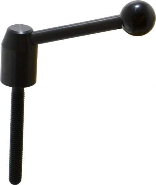 J.W. Winco - M8 x 1.25, 13.5mm Hub Diam, Steel Threaded Stud Adjustable Clamping Handle - 70mm OAL, 33.5mm High - USA Tool & Supply