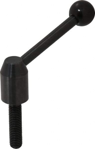 J.W. Winco - M10 x 1.5, 13.5mm Hub Diam, Steel Threaded Stud Adjustable Clamping Handle - 70mm OAL, 33.5mm High - USA Tool & Supply