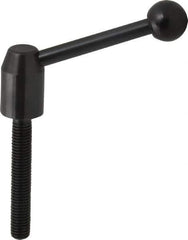 J.W. Winco - M10 x 1.5, 13.5mm Hub Diam, Steel Threaded Stud Adjustable Clamping Handle - 70mm OAL, 33.5mm High - USA Tool & Supply