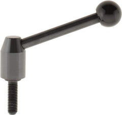 J.W. Winco - M10 x 1.5, 16mm Hub Diam, Steel Threaded Stud Adjustable Clamping Handle - 96mm OAL, 40mm High - USA Tool & Supply