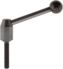 J.W. Winco - M10 x 1.5, 16mm Hub Diam, Steel Threaded Stud Adjustable Clamping Handle - 96mm OAL, 40mm High - USA Tool & Supply