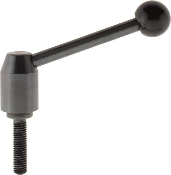 J.W. Winco - M10 x 1.5, 16mm Hub Diam, Steel Threaded Stud Adjustable Clamping Handle - USA Tool & Supply