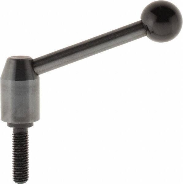 J.W. Winco - M12 x 1.75, 19mm Hub Diam, Steel Threaded Stud Adjustable Clamping Handle - USA Tool & Supply