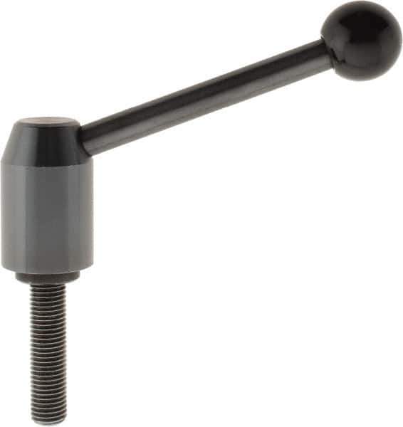 J.W. Winco - M16 x 2.0, 28mm Hub Diam, Steel Threaded Stud Adjustable Clamping Handle - USA Tool & Supply