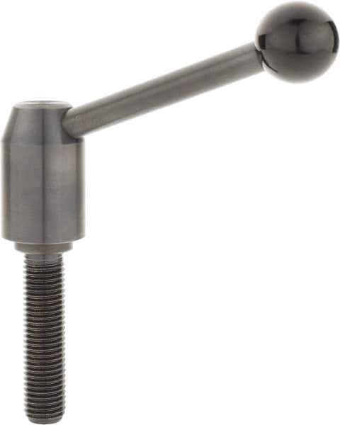 J.W. Winco - M20 x 2.5, 28mm Hub Diam, Steel Threaded Stud Adjustable Clamping Handle - USA Tool & Supply