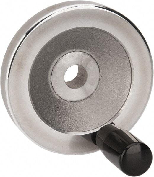 Value Collection - 3.15" Diam, Aluminum Handwheel with Handle - 1.02" Hub Diam - USA Tool & Supply
