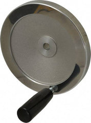 Value Collection - 6.3" Diam, Aluminum Handwheel with Handle - 1.42" Hub Diam - USA Tool & Supply